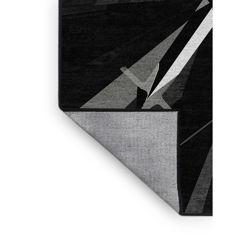 Tapis noir moderne et contemporain lavable à la machine de couleur unie en deuil de couleur unie Coalmont, 8 x 10