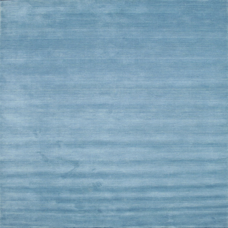 Tapis bleu ciel contemporain, Carré 7 pi