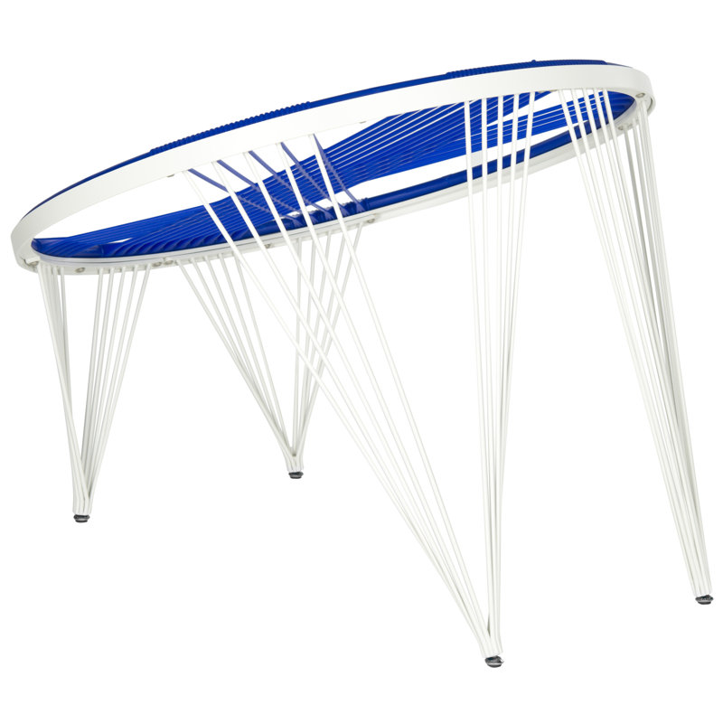 Fauteuil Papasan de 36 po de largeur, Bleu/Blanc