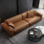 Canapé modulaire brun en cuir véritable-542556756-542556758-542559658