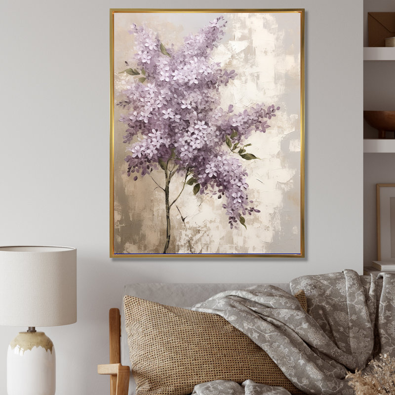 Beautiful Lilac Dreamscape II sur impression sur toile, H 40 po x l 30 po x P 1,5 po, Cadre flottant doré