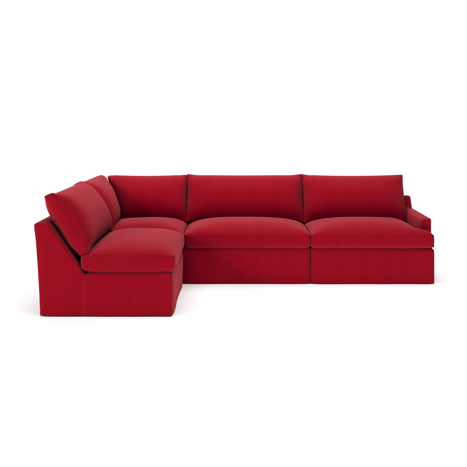 Wrenley 4-Piece Modular Sectional, Bayou Flame Canvas, Left Hand Facing