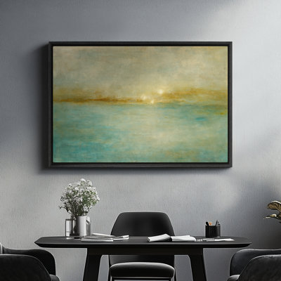 Art mural encadré sur toile - Impressions murales abstraites de la mer pour la chambre à coucher - 16 po x 24 po