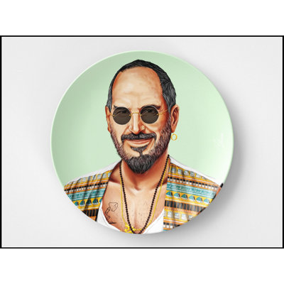 Steve Jobs Inspired 10 Inch Round Plate, Microwave and Dishwasher Safe, Recyclable, Made in the U.S.A.