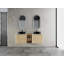 Meuble-lavabo mural 60 po avec lavabo d'art en céramique et 1 tablette de rangement, porte à fermeture en douceur-888983926