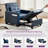Faux Leather Convertible Chair 3-In-1 Pull Out Sleeper Futon Chair Beds With Usb-1157578034