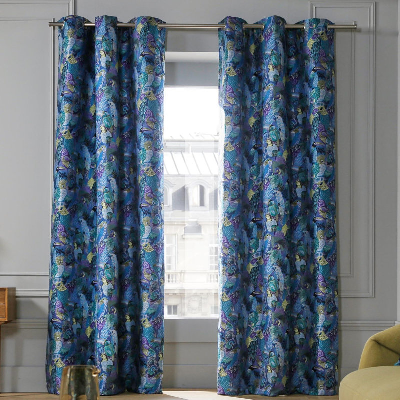 Room Darkening Curtains, Blue/Green
