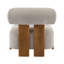 Chaises d'appoint Modern Boucle, structure en bois, salon confortable, bureau de chambre à coucher de salon