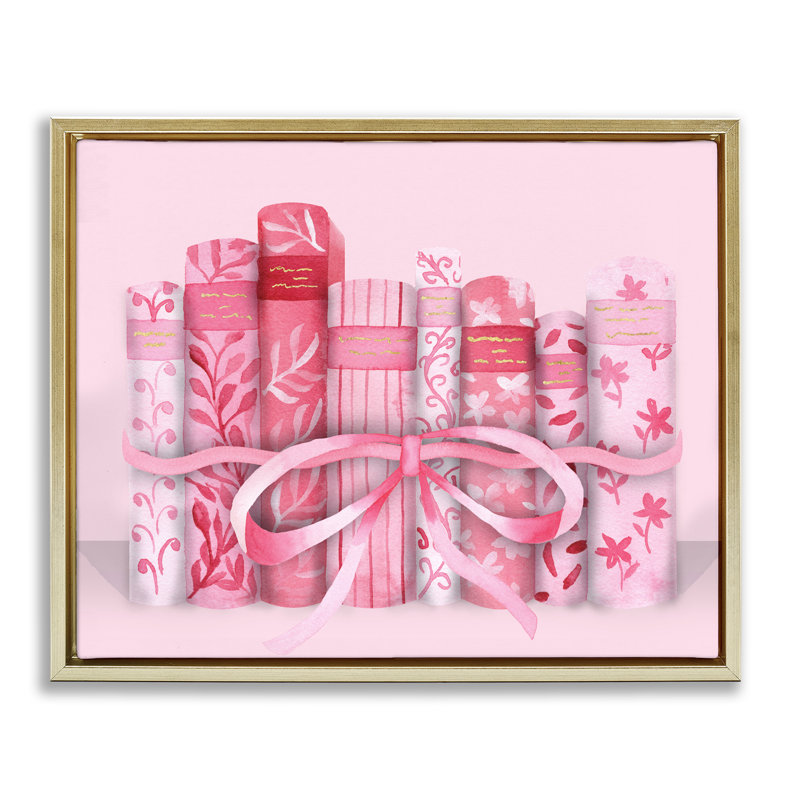 Cadre flottant rose pastel pour amoureux des livres, design par Nina Jacobs, H 17 po x l 21 po