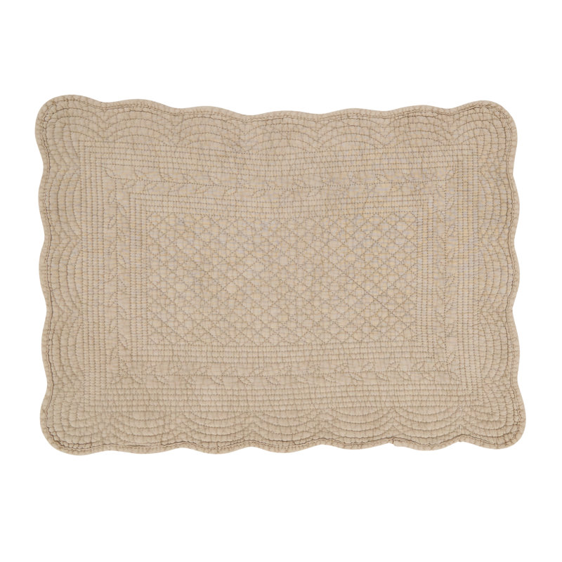 Taupe Quilted Cotton Rectangle Placemats Set of 4