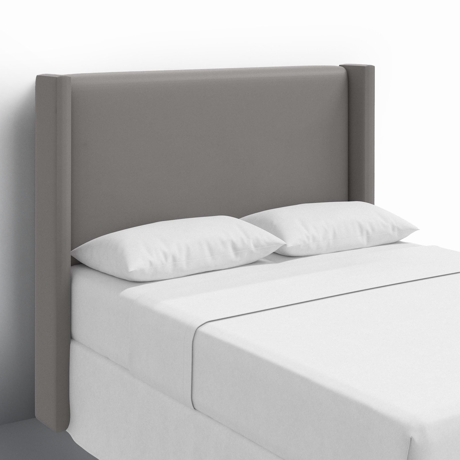 Hanson Pine Headboard, Queen, Classic Otter Performance Velvet