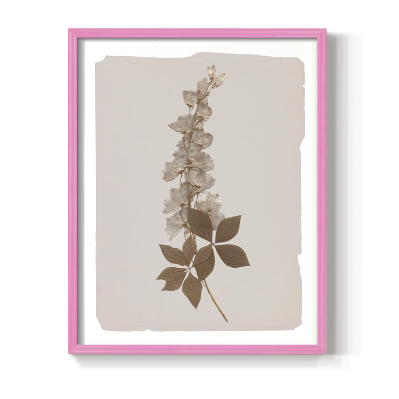 Reproduction encadrée monochrome en bois massif III, H 15 po x l 12 po, Rose