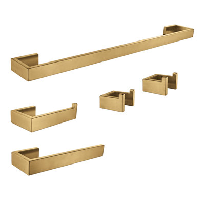 Kingston Brass BAHK6424778MB Lasdun 5-Piece Bathroom Accessory Set, Matte Black