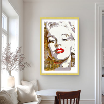 Impression de typographie de Marilyn Monroe - décor encadré rouge