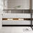 60'' Modern Solid Oak Floating Bathroom Vanity With Artificial Stone Countertop And LED Night Light-255922035