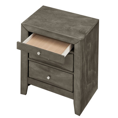 Table de chevet 3 tiroirs Marilla, gris