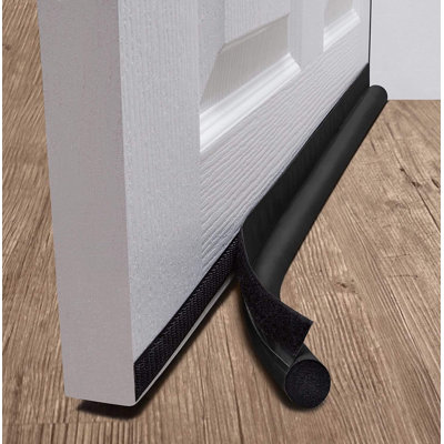 One Sided Door Draft Excluder | Self-Adhesive Tape Draught Insulator Strip Foam Seal | Under Door Draft Stopper 90Cm Long | Fits Door Bottom Up To 36”, Closes Gaps To 1.3” | Noise Reduction