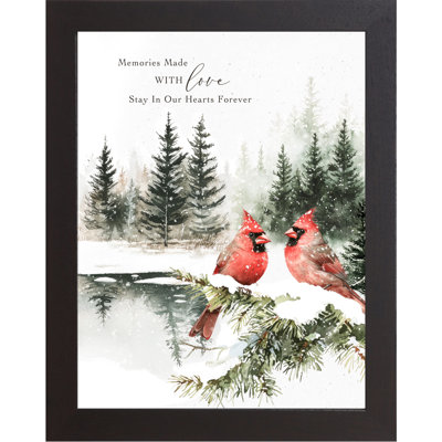 «Memories Made With Love Cardinal Winter Snow», art encadré