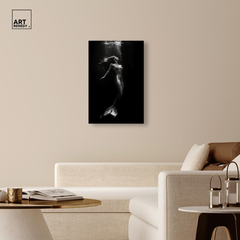«Mermaid Deep Canvas» par Art Remedy, Toile tendue, H 24 po x l 16 po, Toile tendue