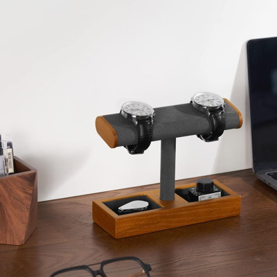Présentoir à montre en T en bois massif pour organisateur d'accessoires pour bijoux pour hommes et femmes