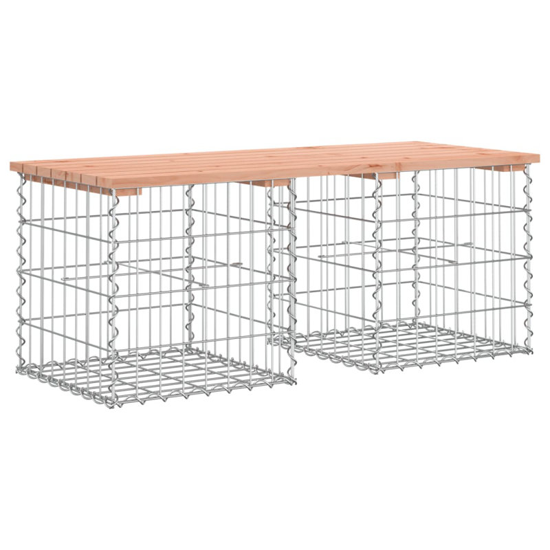 Aleida Steel Outdoor Bench, Wood Douglas, 42 cm H x 103 cm W x 44 cm D