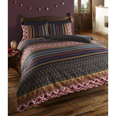 Canton Red/Green/Blue/Gold 64 TC Reversible Duvet Cover Set