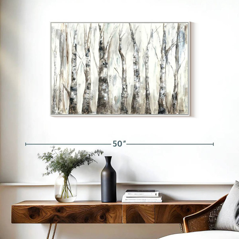 Winter Aspen Trunks - neutre, Cadre flottant blanc, 37 po x 25 po