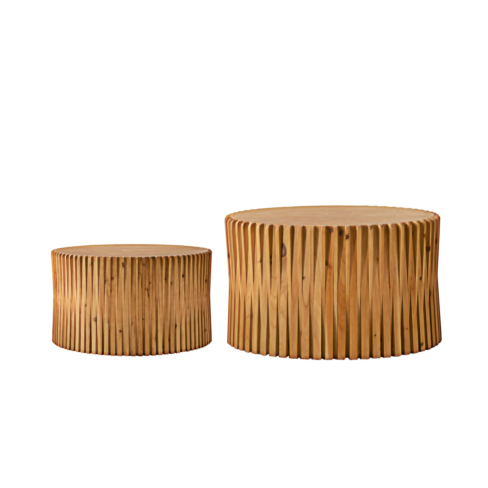 Loon Peak® Vintage Fashion Style Cylindrical Nesting Coffee Table Set ...