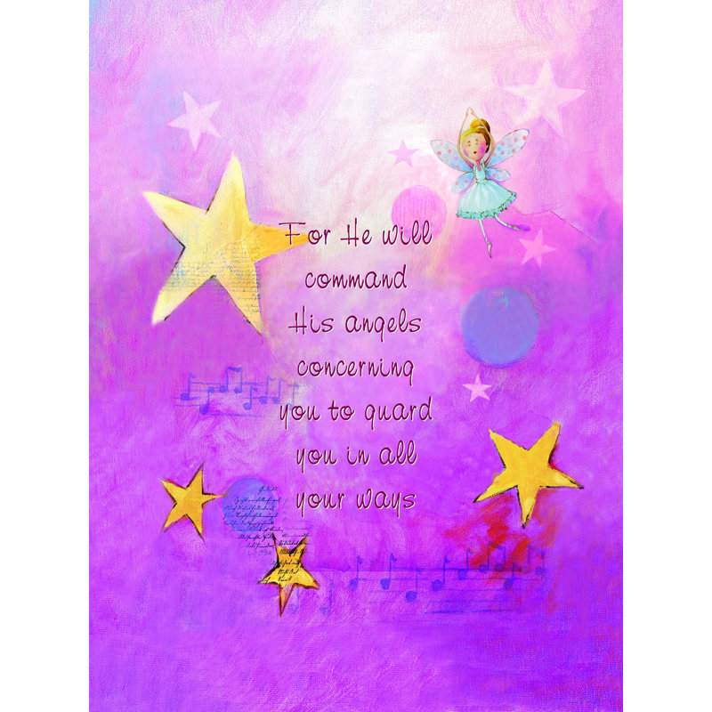 Angels Psalm 91 - Impression sur toile tendue, H 16 po x l 12 po