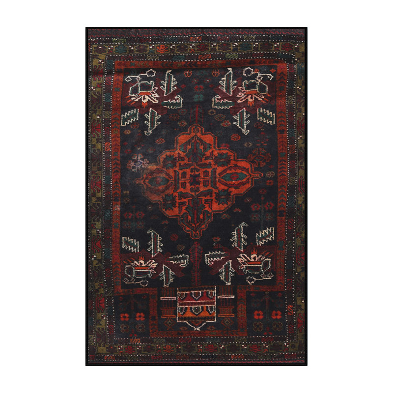 Tapis oriental rouge / noir, Rectangle 7 pi x 9 pi