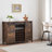 Farmhouse Wine Bar Cabinet,47" Coffee Bar Cabinet With Sliding Barn Door, Buffet Sideboard Cabinet With 16 Bottle Wine Rack For Dining, Living Room-1299585423