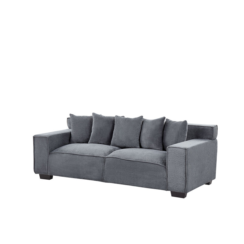 Sydney 3 Seater Corduroy Sofa, Dark Grey