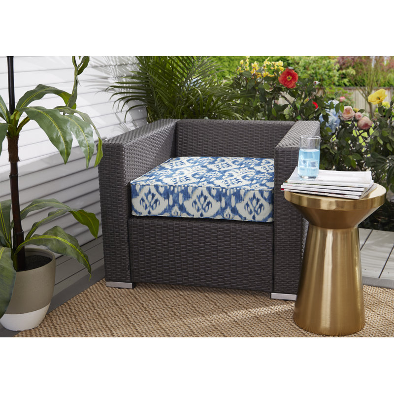 Outdoor 5'' Dining Chair Seat Cushion, Indigo, 5" H x 23" W x 27" D