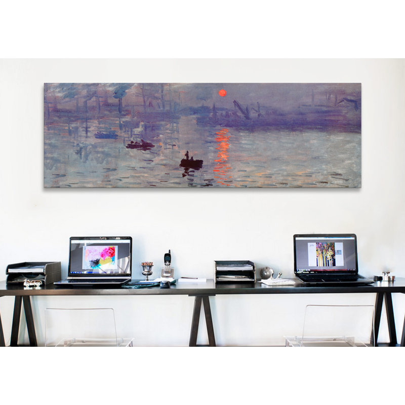 «Miko Sunrise Impression» par Claude Monet, reproduction sur toile, H 24 po x l 72 po x P 1,5 po