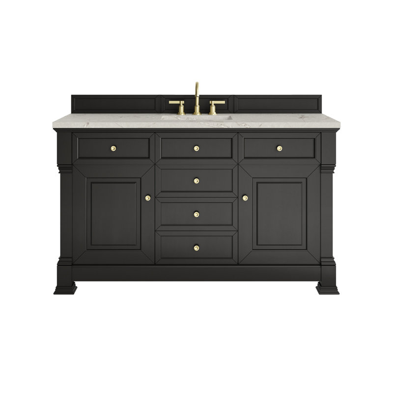 Brookfield Single Vanity, Widespread, Victorian Silver, Black Onyx