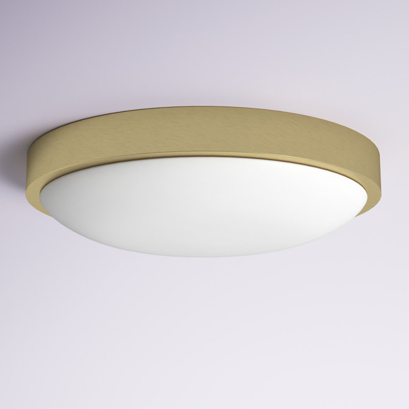 Mila Glass LED Flush Mount, Brushed Champagne Bronze, Opal Glass