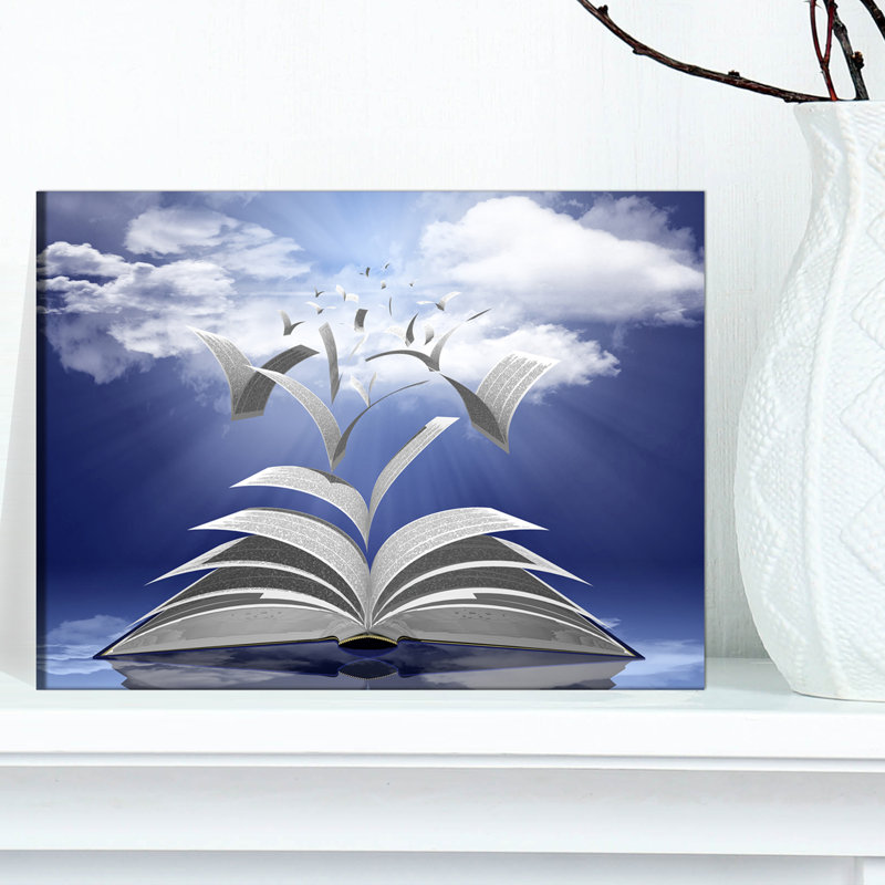 Livre pages Skyward - impression sur bois, H 8 po x l 12 po x P 1 po, Toile tendue
