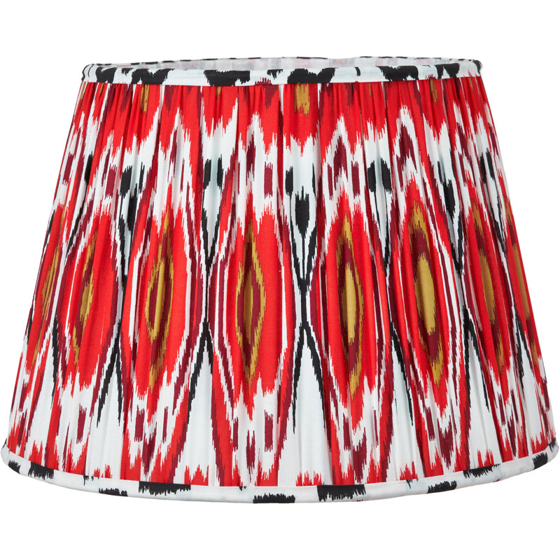 Pleated Cotton Cylinder Shade, 28cm H x 40cm W x 40cm D, Red
