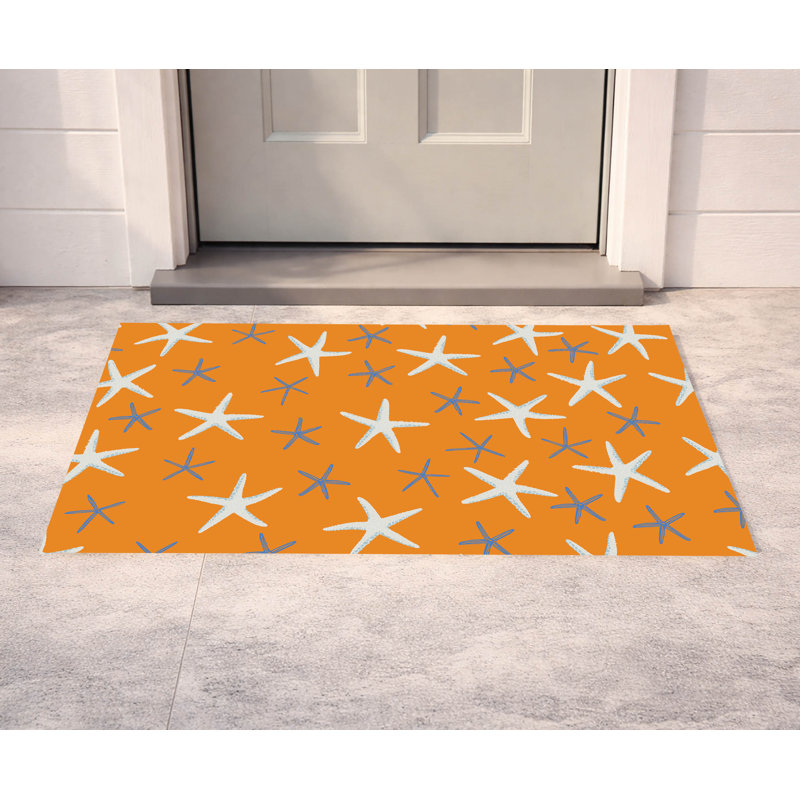 Paillasson étoile de mer, Orange, L 21 po x L 34 po