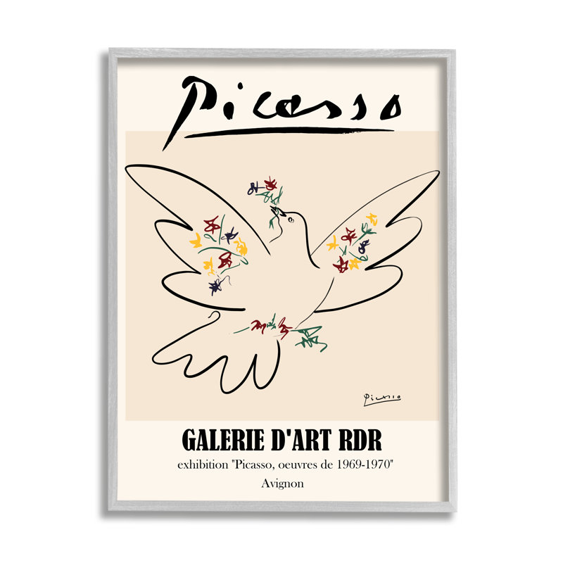 Oiseau colombe de la paix de Picasso, Estampe numérique Farmhouse, H 14 po x l 11 po