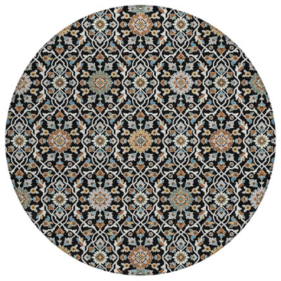 Machine Washable Indoor/Outdoor Husby ACN2199 Panel Rug