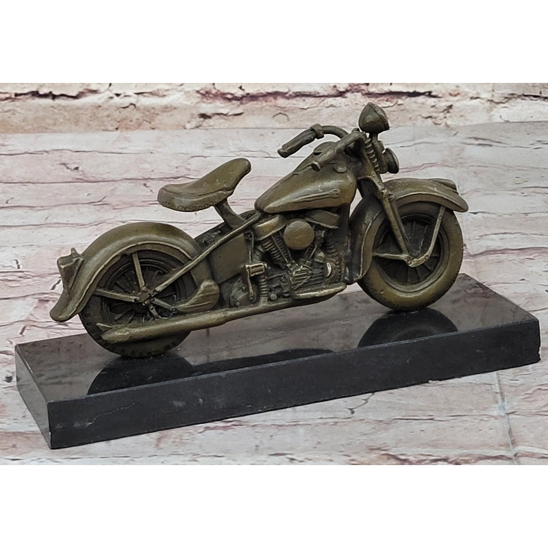 Karrisa Signed Original Hot Cast Harley Davidson Motorcycle Bronze Sculpture Statue Gift