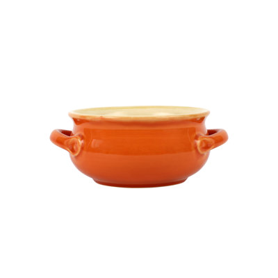 Italian Bakers Orange Small Handled Round Bakers