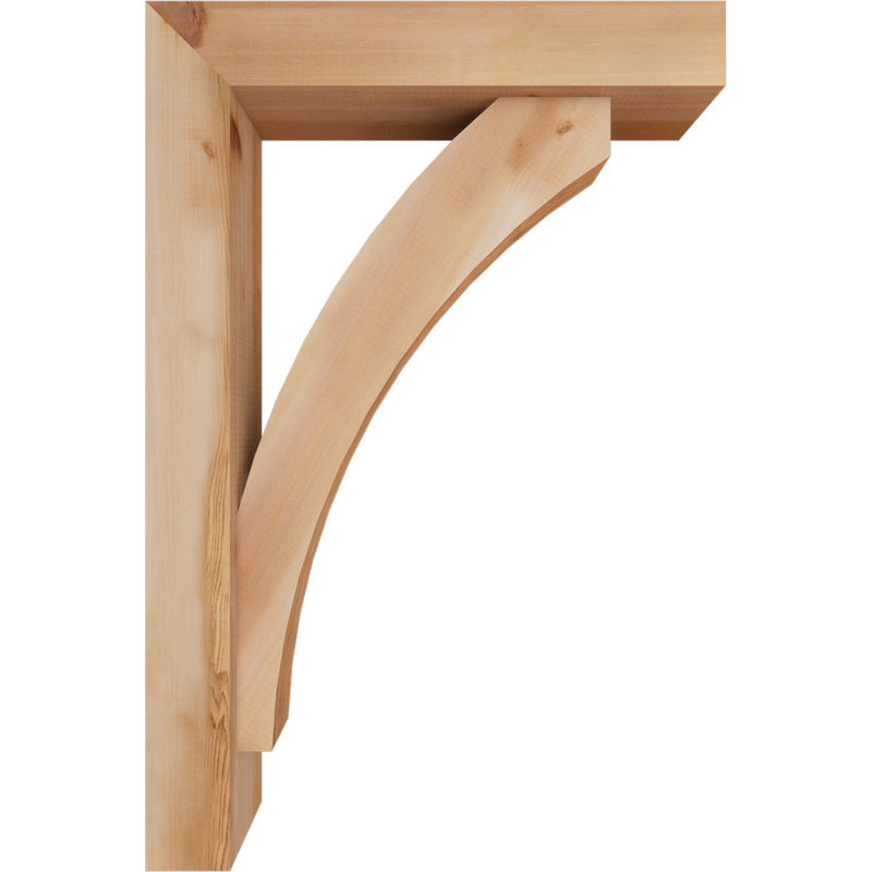 Thorton Block Bracket with Offset Brace, 36 x 24, 5 1/2"W Western Red Cedar (Smooth)