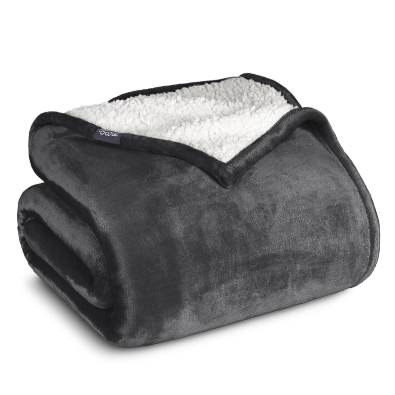 Couverture Sherpa, Très grand, Gris fer forgé