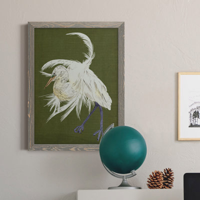 Heron Plumage II - peinture sur toile encadrée