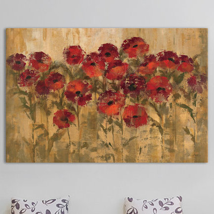 «Sunshine Florals», reproduction d'art sur toile tendue, H 18 po x l 26 po x P 1,5 po, Toile avec cadre noir, Pas de tapis