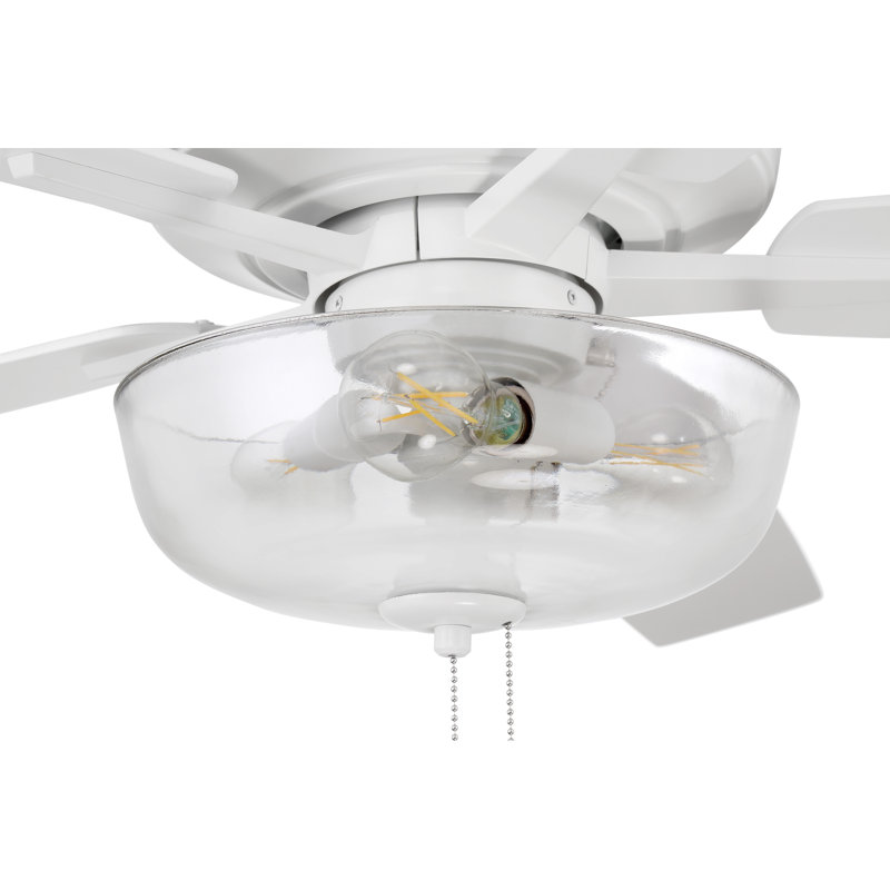 Antoine 60'' Ceiling Fan with Light Kit, White/Beige
