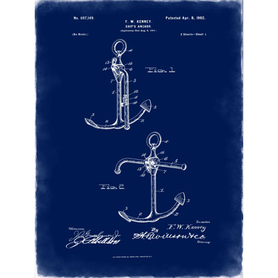 Brevet d'ancre - Illustration sur toile tendue