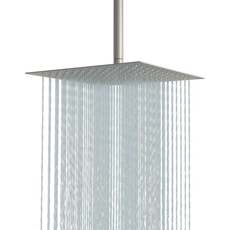 Pomme de douche 10 "carrée 10" rotative à 360 degrés seulement, Nickel brossé